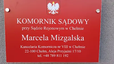 Komornik Sądowy przy Sądzie Rejonowym w Chełmie Marcela Mizgalska